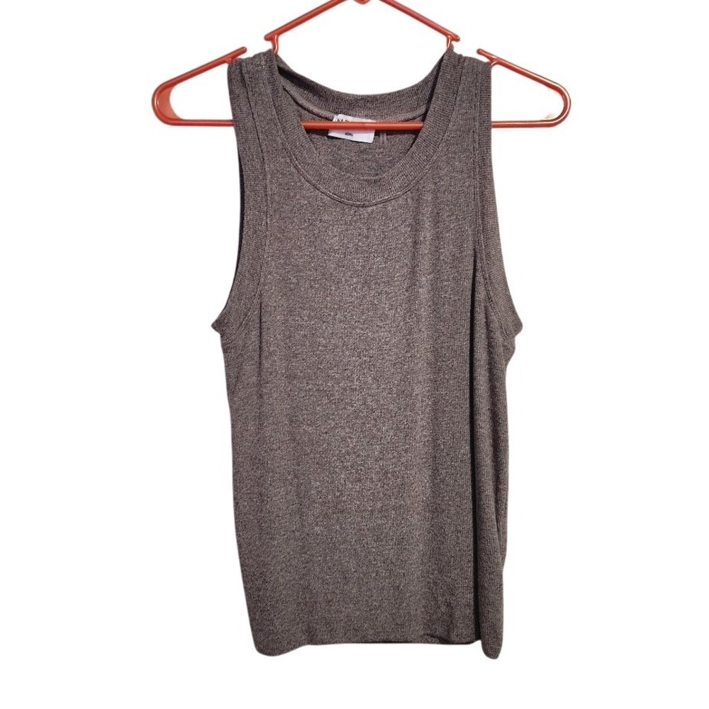 LNA Ribbed Double Layer Sleeveless Tank in tan minimalist 90s clean girl M
